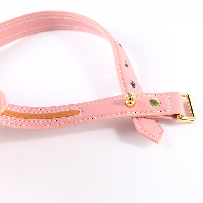 Sevanda - Love Heart Butterfly - Vegan Lederen Collar met Leiband - Roze-Erotiekvoordeel.nl