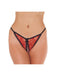 Sexy Tanga Slipje Met Open Kruis - Rood/Zwart-Erotiekvoordeel.nl