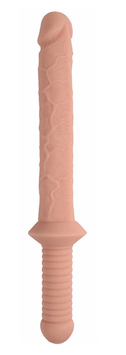 Shequ - Big Sword - PVC - Dildo met Handvat - 32,5 cm - Lichte Huidskleur-Erotiekvoordeel.nl