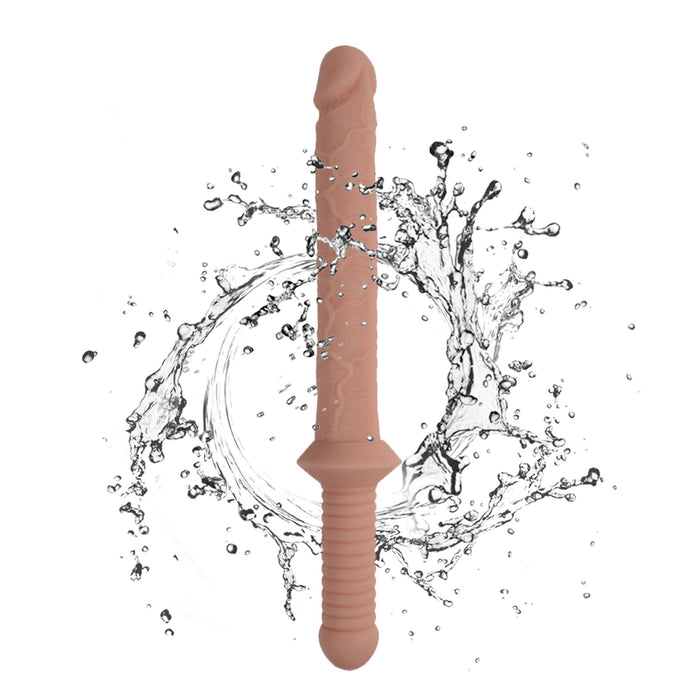 Shequ - Big Sword - PVC - Dildo met Handvat - 32,5 cm - Lichte Huidskleur-Erotiekvoordeel.nl