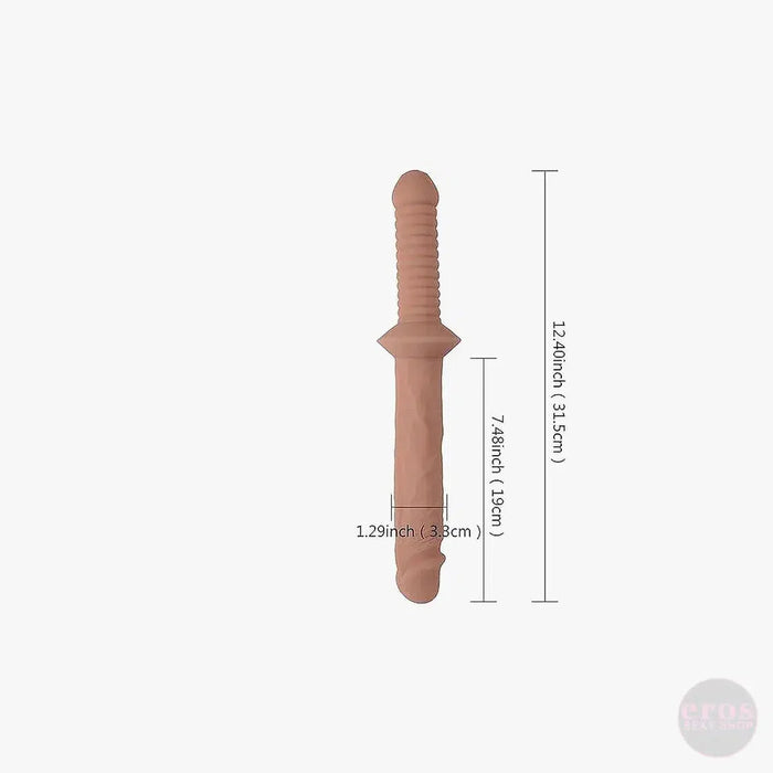 Shequ - Small Sword - PVC - Dildo met Handvat - 31,5 cm - Lichte Huidskleur-Erotiekvoordeel.nl