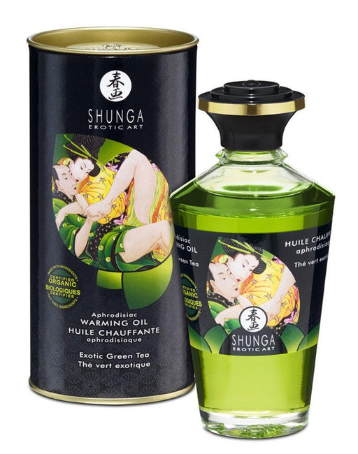 Shunga - Aphrodisiac - Verwarmende Olie Voor Erogene Zones - Om te Kussen/Likken - Exotic Green Tea-Erotiekvoordeel.nl