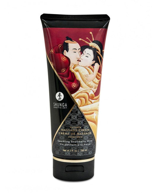 Shunga - Kissable Massage Cream Sparkling StrawBerry Wine-Erotiekvoordeel.nl