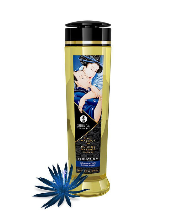 Shunga - Massageolie - Seduction Midnight Flower - 240 ml-Erotiekvoordeel.nl