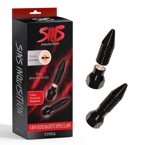 Sins Inquisition - Magnetische Tepelklemmen In de Vorm Van Een Schroef - Zwart-Erotiekvoordeel.nl