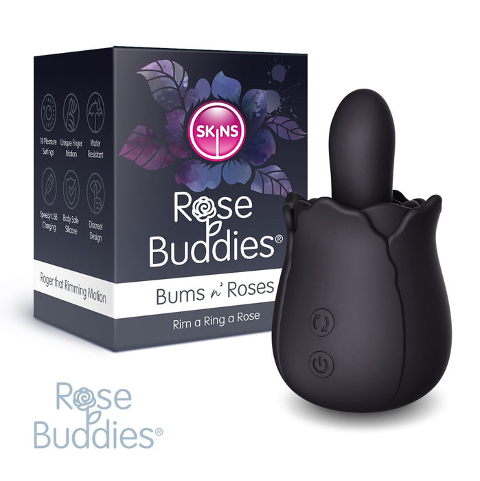 Skins - Rose Buddies - Bums N Roses - Anaal Vibrator - Zwart-Erotiekvoordeel.nl