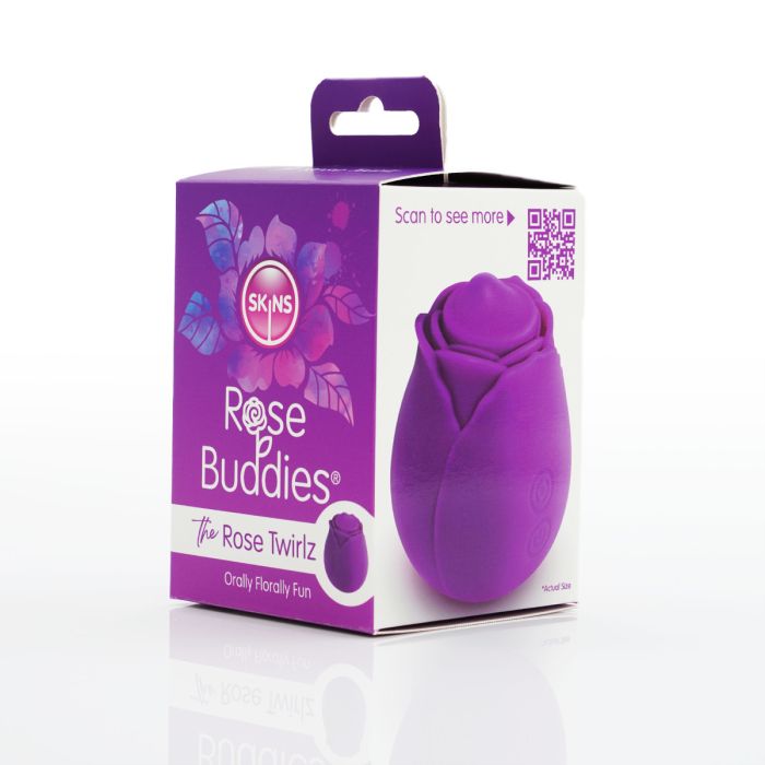 Skins - Rose Buddies - The Rose Twirlz - Vibrator met tapping (klop) functie - Paars-Erotiekvoordeel.nl