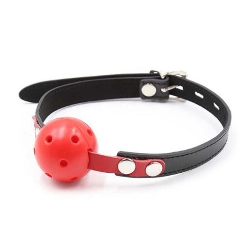 Smart Moves - Breathable Locking Bal Gag - Zwart/Rood-Erotiekvoordeel.nl