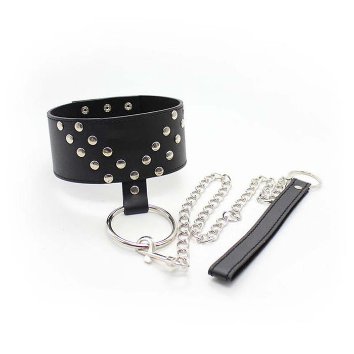 Smart Moves - Collar met Studs en Leiband - Zwart-Erotiekvoordeel.nl