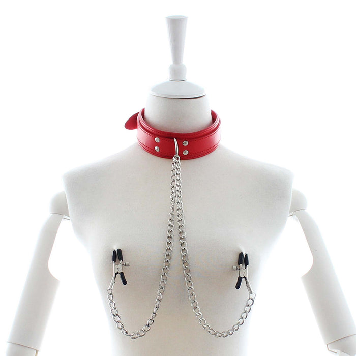 Smart Moves - Collar met Tepelklemmen - Rood-Erotiekvoordeel.nl