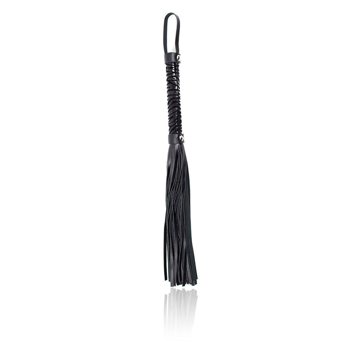 Smart Moves - Flogger - Handvat met Panterprint - 39 cm - Zwart-Erotiekvoordeel.nl