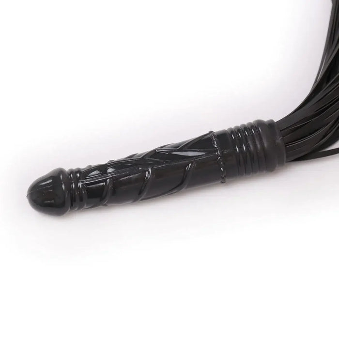 Smart Moves - Flogger met Dildo Handvat - Zwart-Erotiekvoordeel.nl