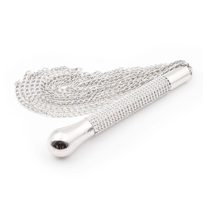 Smart Moves - Kettingen Flogger - Handvat Strass Steentjes - 44 cm - Zilver-Erotiekvoordeel.nl