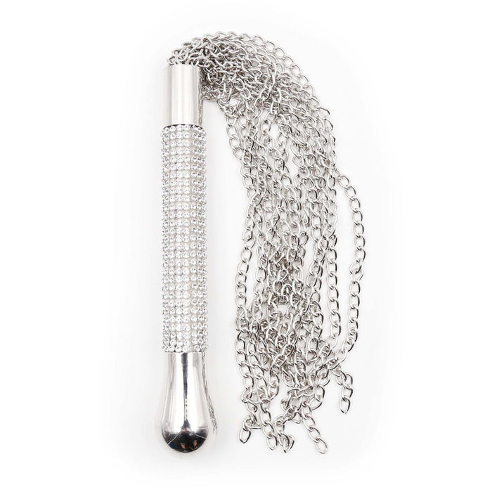 Smart Moves - Kettingen Flogger - Handvat Strass Steentjes - 44 cm - Zilver-Erotiekvoordeel.nl