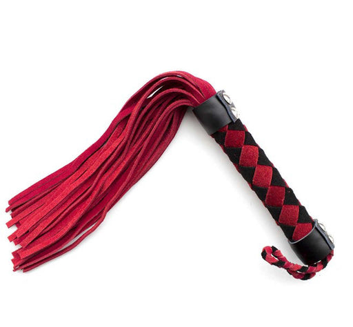 Smart Moves - Lederen Flogger - 38 cm - Zwart/Rood-Erotiekvoordeel.nl