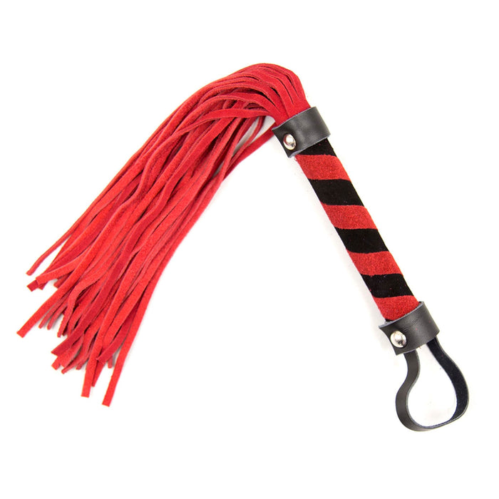 Smart Moves - Lederen Flogger - 39 cm - Rood/Zwart-Erotiekvoordeel.nl