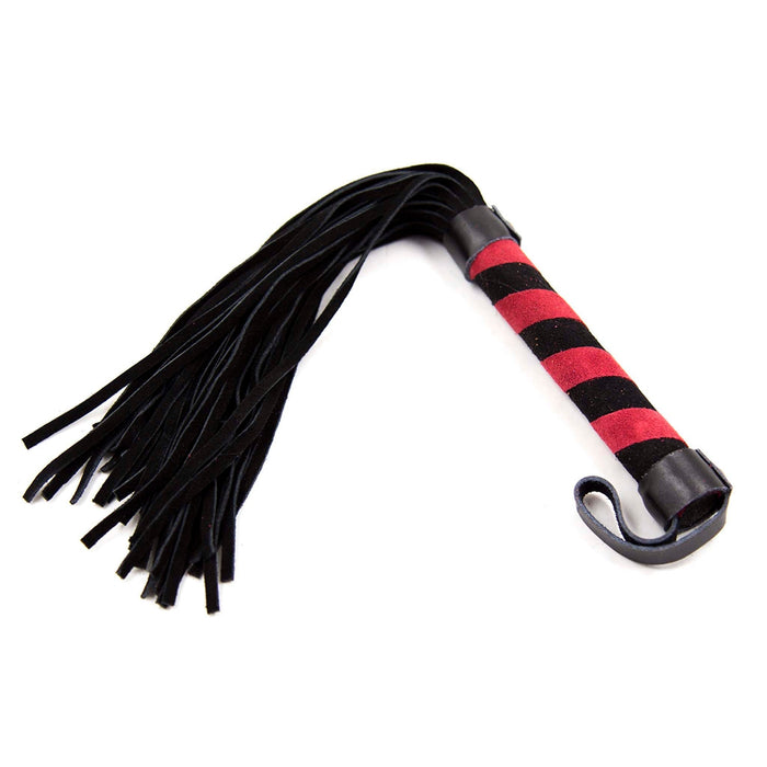 Smart Moves - Lederen Flogger - 39 cm - Zwart/Rood-Erotiekvoordeel.nl