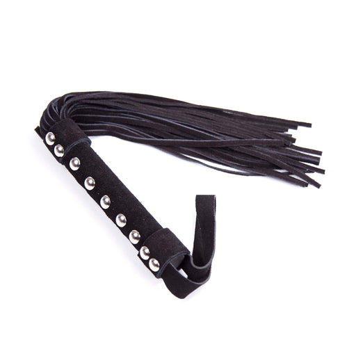 Smart Moves - Lederen Flogger met Studs - 39 cm - Zwart-Erotiekvoordeel.nl