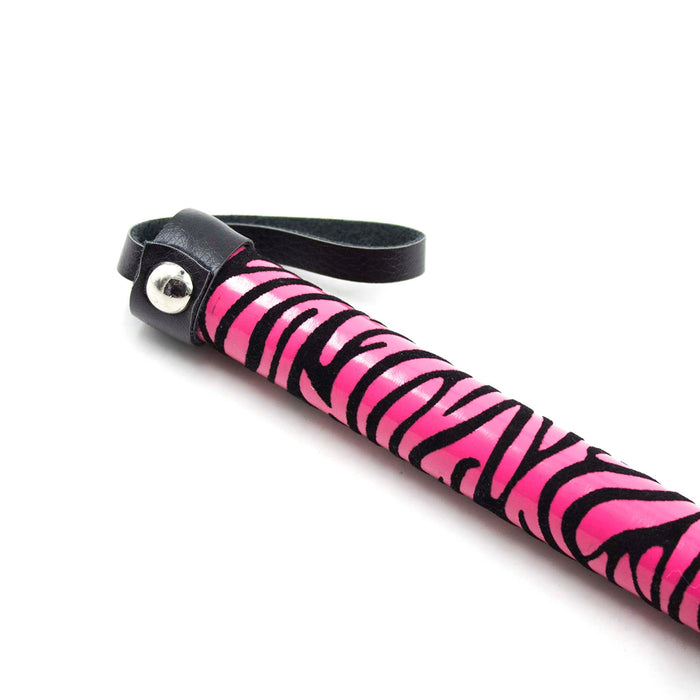 Smart Moves - Leopard Flogger - 38 cm - Zwart/Roze-Erotiekvoordeel.nl