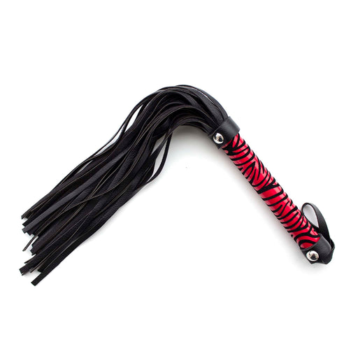 Smart Moves - Leopard Flogger - 39 cm - Zwart/Rood-Erotiekvoordeel.nl