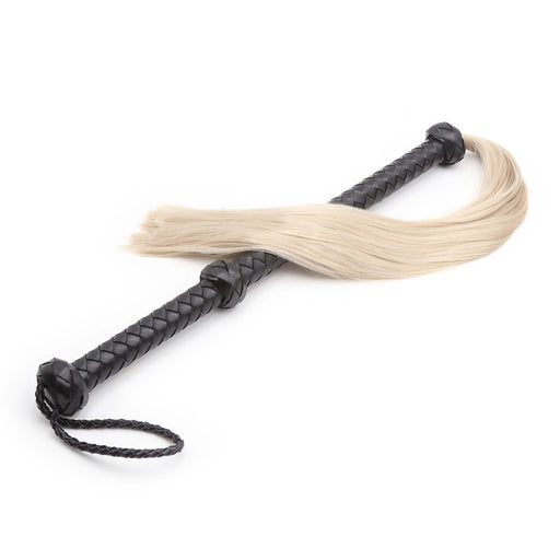 Smart Moves - Pony Hair Flogger 92 cm - Nylon - Zwart/Blond-Erotiekvoordeel.nl