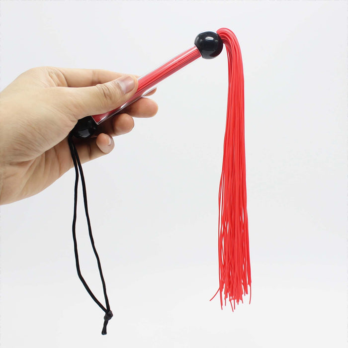 Smart Moves - Siliconen Flogger - 38 cm - Rood/Zwart-Erotiekvoordeel.nl