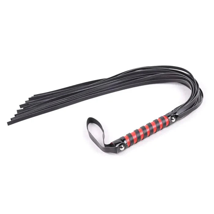 Smart Moves - Striped Flogger - Zwart/Rood-Erotiekvoordeel.nl