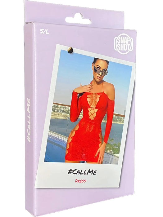 Snapshot - #callme - Mini Jurkje Off-Shoulder - One Size - Rood-Erotiekvoordeel.nl