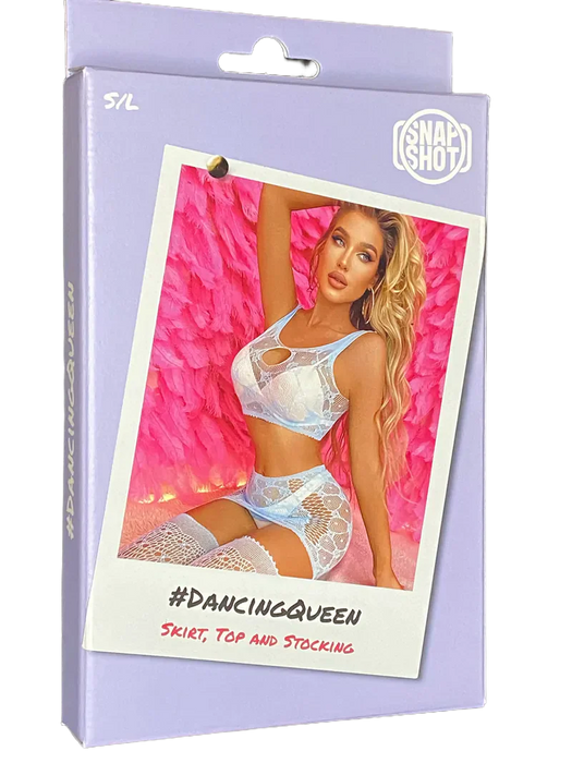 Snapshot - #dancingqueen - Rokje, Top en Kousen - One Size - Lichtblauw-Erotiekvoordeel.nl