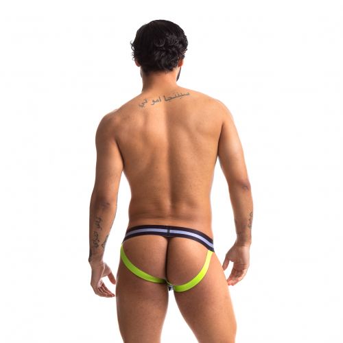 Sport Fucker Jersey - Jockstrap - Zwart/Neon-Erotiekvoordeel.nl