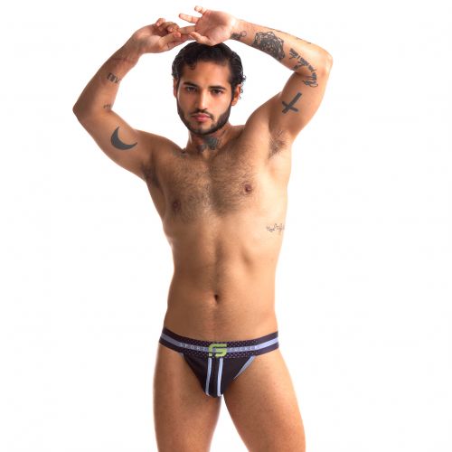 Sport Fucker Jersey - Jockstrap - Zwart/Neon-Erotiekvoordeel.nl