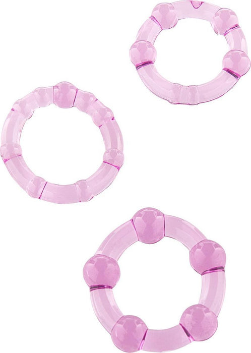 Stay Hard - Cockringen Set Jelly - Rekbaar - 3 stuks - Roze Transparant-Erotiekvoordeel.nl