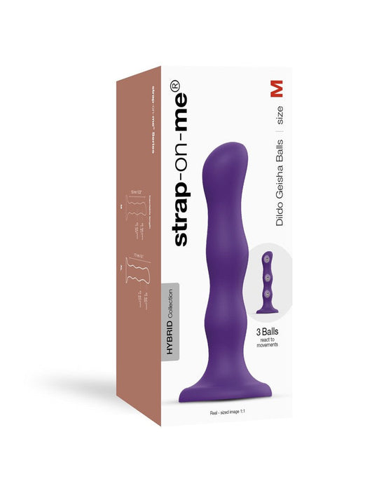 Strap-On-Me - Anaal Dildo/Buttplug Geisha Balls Met Losse Roterende Balletjes - Paars-Erotiekvoordeel.nl