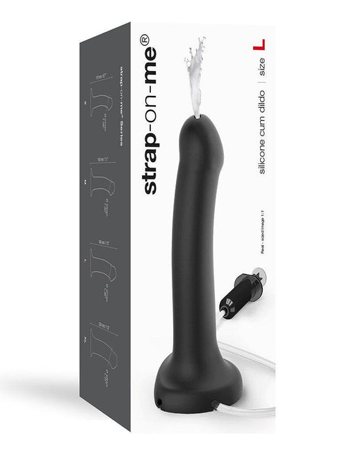 Strap-On-Me - Dildo Met Spuit Mogelijkheid - Zwart - Ø 3.6 cm x 19.60 cm-Erotiekvoordeel.nl