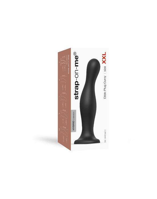 Strap-On-Me - Dildo Plug Curvy - Zwart-Erotiekvoordeel.nl