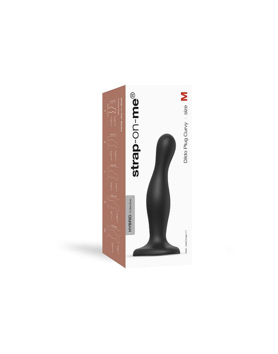 Strap-On-Me - Dildo Plug Curvy - Zwart-Erotiekvoordeel.nl