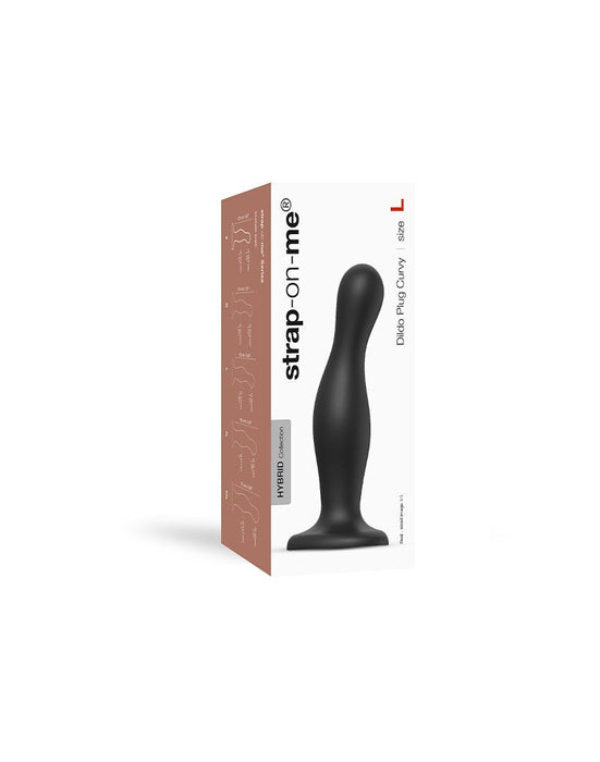 Strap-On-Me - Dildo Plug Curvy - Zwart-Erotiekvoordeel.nl