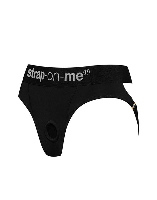 Strap-On-Me - Heroine - Comfortabel Strap-on Voorbinddildo Harnas Van Microfiber - Zwart-Erotiekvoordeel.nl