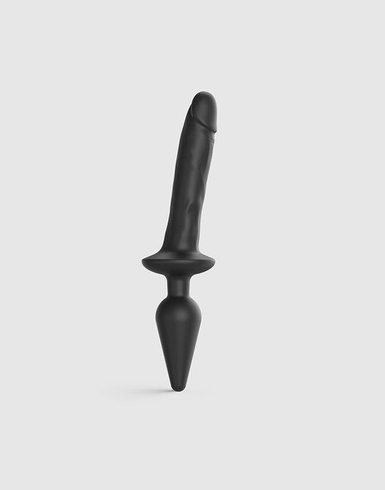 Strap-On-Me - Realistische Switch Plug-In - 2-in-1 Dildo & Buttplug - Zwart-Erotiekvoordeel.nl