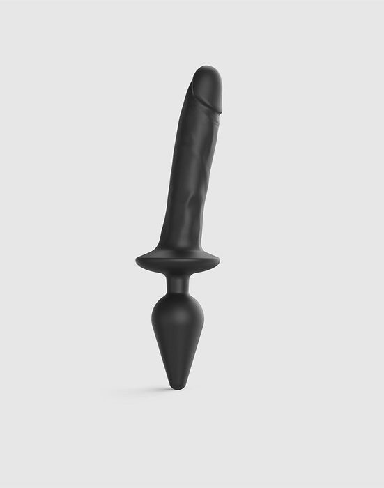 Strap-On-Me - Realistische Switch Plug-In - 2-in-1 Dildo & Buttplug - Zwart-Erotiekvoordeel.nl