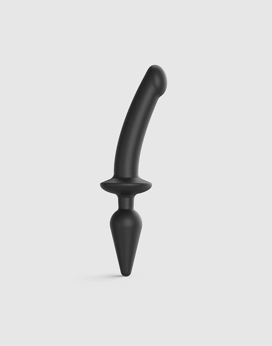 Strap-On-Me - Semi-Realistische Switch Plug-In 2-in-1 Dildo & Buttplug - Zwart-Erotiekvoordeel.nl