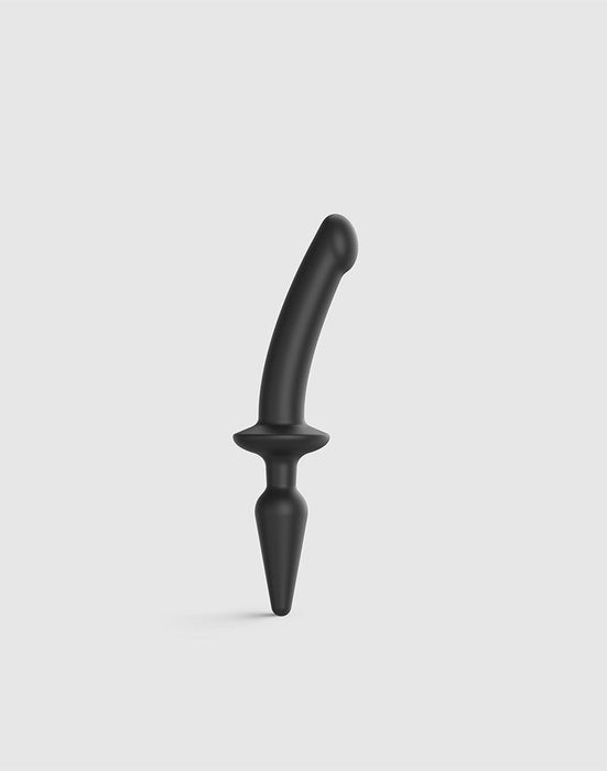 Strap-On-Me - Semi-Realistische Switch Plug-In 2-in-1 Dildo & Buttplug - Zwart-Erotiekvoordeel.nl