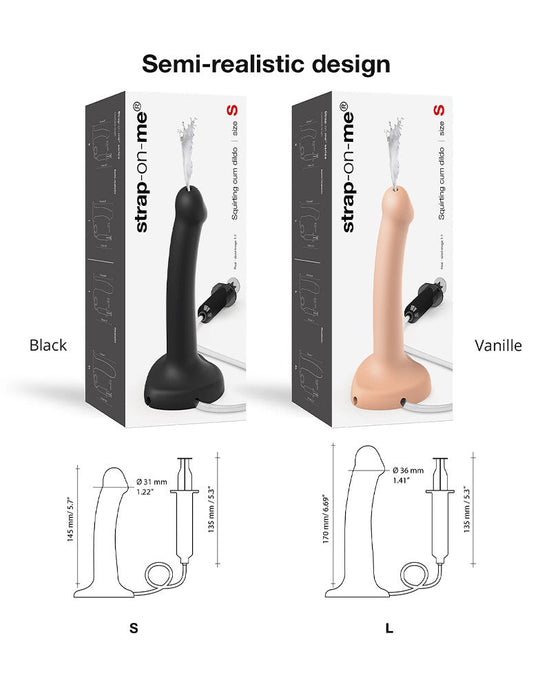 Strap-On-Me - Squirting Cum Dildo - Spuitende Dildo - Maat S - Zwart-Erotiekvoordeel.nl