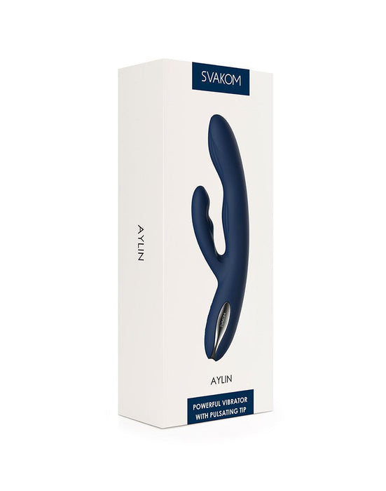 Svakom - Aylin - Rabbit Vibrator Met Vibrerende Tip - Blauw-Erotiekvoordeel.nl