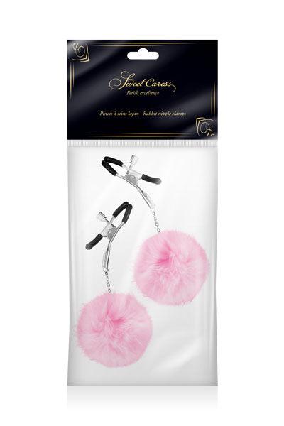 Sweet Caress - Tepelklemmen Met Roze Pompoms-Erotiekvoordeel.nl