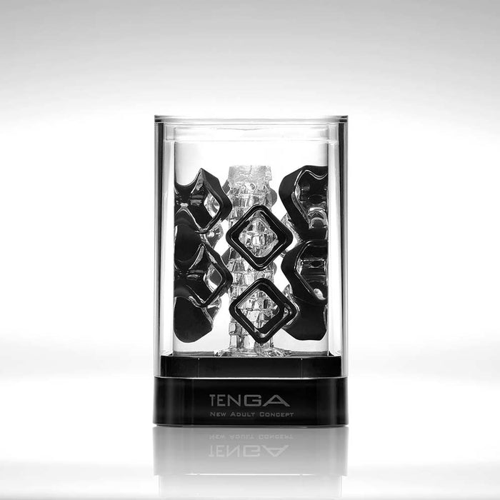 Tenga - Crystal Block Masturbator - Transparant/Zwart-Erotiekvoordeel.nl