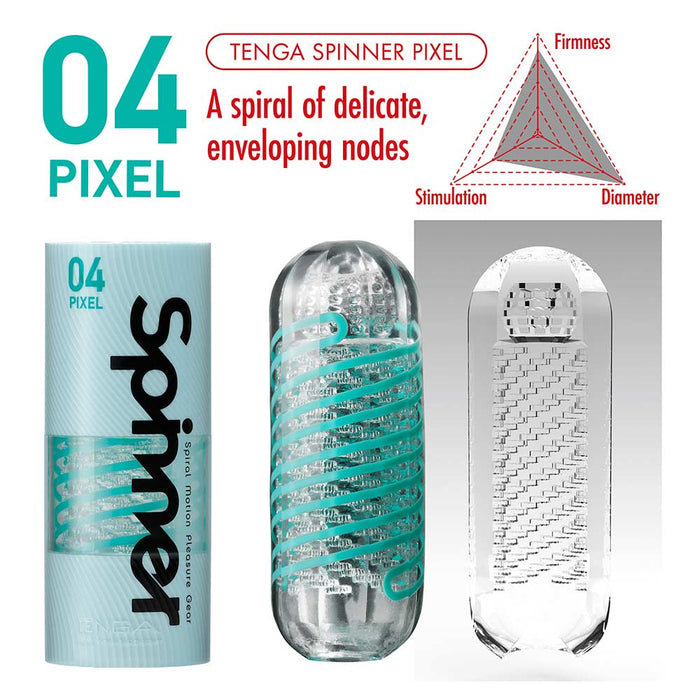 Tenga - Spinner Pixel Masturbator - Transparant-Erotiekvoordeel.nl