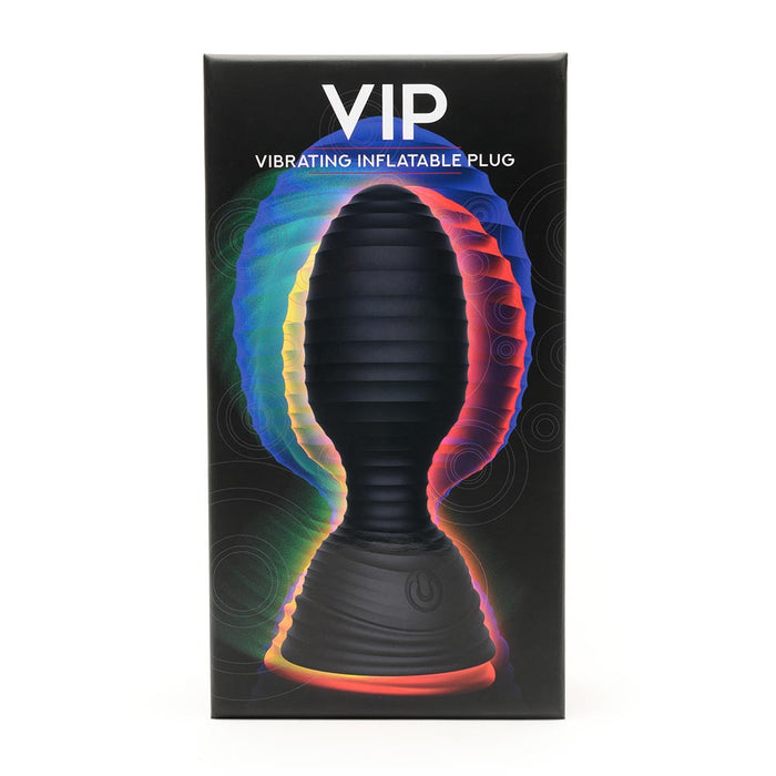 The VIP - Vibrerende Opblaasbare Buttplug - Zwart-Erotiekvoordeel.nl