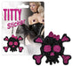 Titty Sticker - Tepelplakkers - Tepel Stikkers - Roze Zwarte Glitter - Skull-Erotiekvoordeel.nl