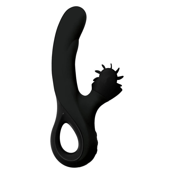 Vibrator Met Draaiend Clitoris Wieltje - Zwart-Erotiekvoordeel.nl